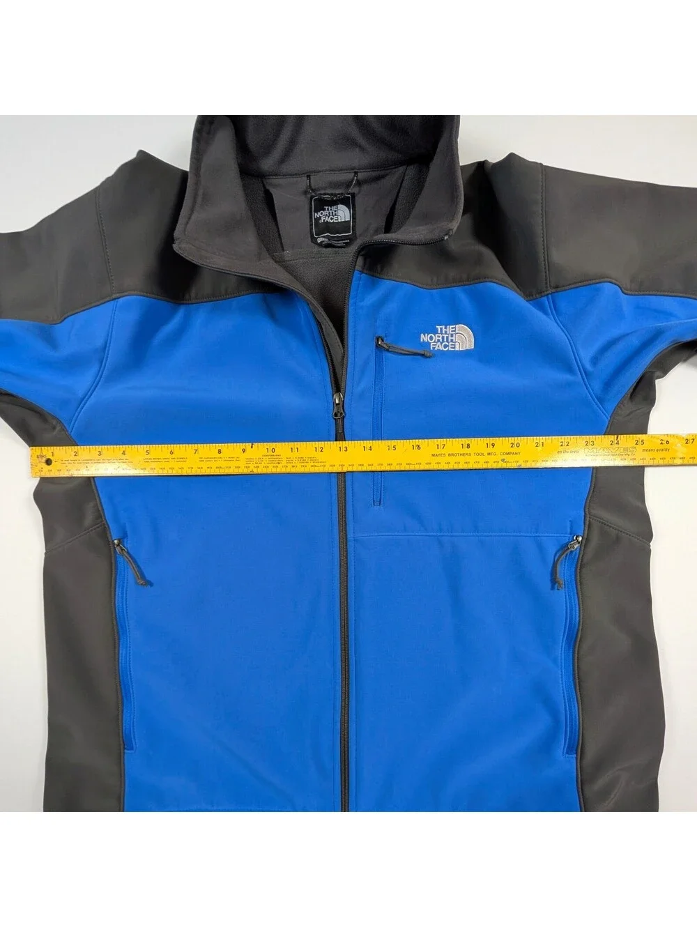 The North Face Softshell Jacket Mens XL Blue Gray Full Zip Wind Resistant